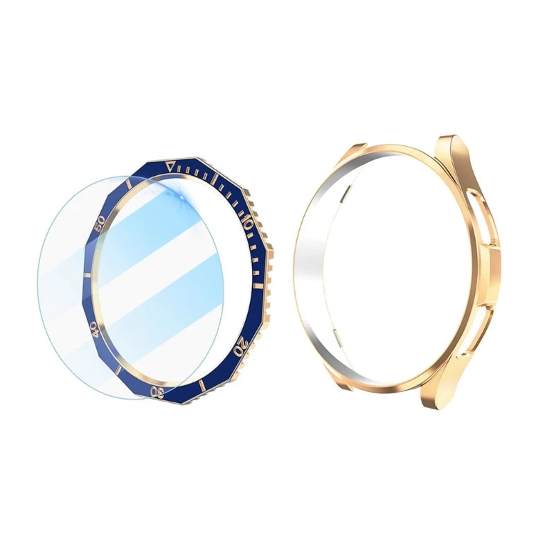 Protector Shell Wristwatch Bezel Cover Housing Anti-scratch Screen Protector K1KF Quake blue rose gold 43mm