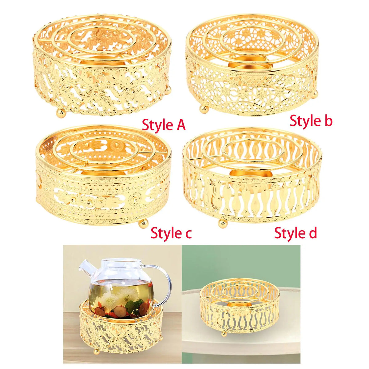 Coffee Tea Warmer Hollow Frame Tea Light Warmer Teapot Heating Base Holder Teapot Heater for Travel Camping Hiking Home Kitchen Quake