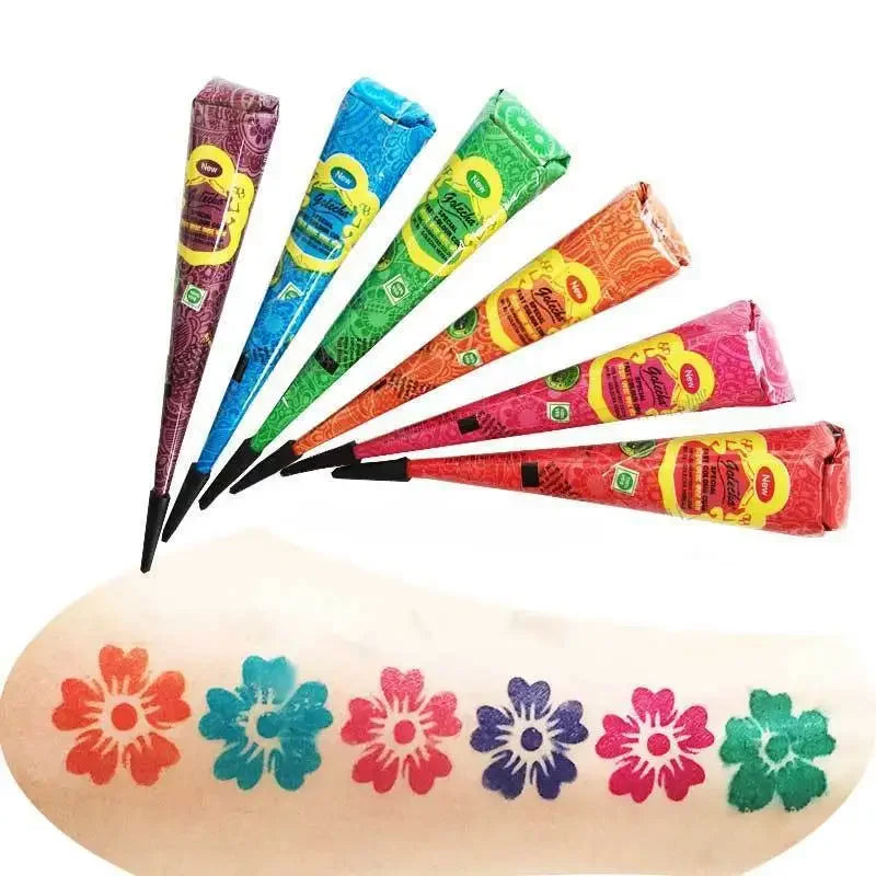 25g Temporary Cream Semi-Hand-Painted Cream Tattoo Cream Smear Tattoo Color Material India Painting Color Tattoo Cone Body Art Quake