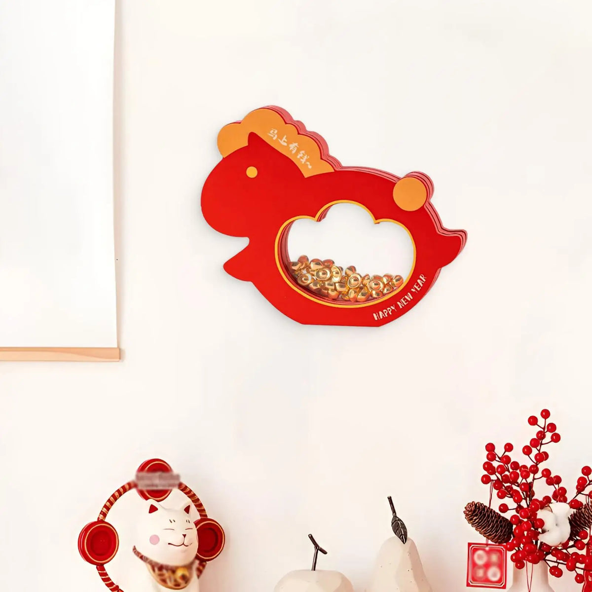 Lucky Horse Wall Sculpture Prosperity Decorative Wall Art for Interior House Decoration Spring Festival Quake Default Title
