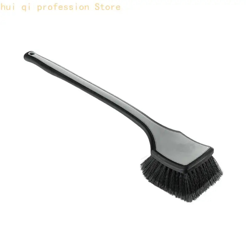 Tire Scrub Brush with Soft Bristles, Extended Handle and Wide Head for Wheel Cleaning, Vehicle Washing and Tire Care H8WE Quake Gray CN