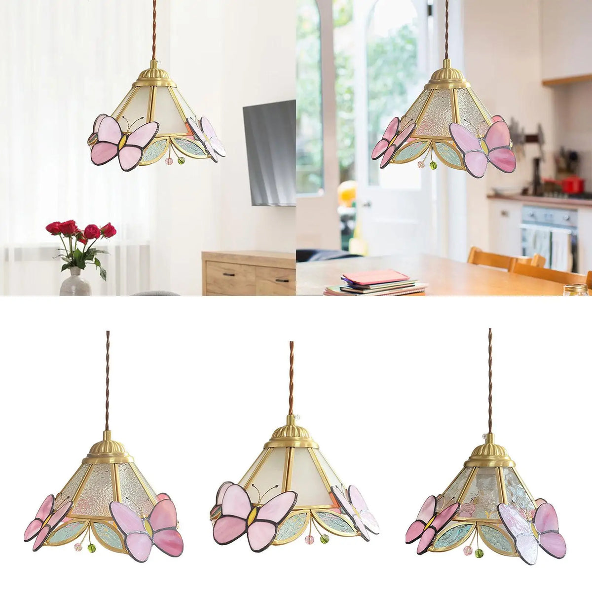 Pendant Lamp Ceiling Lamp Aesthetic Sturdy Creative Stained Glass Lamp Retro for Indoor Entryway Living Room Ceiling Ornament Quake
