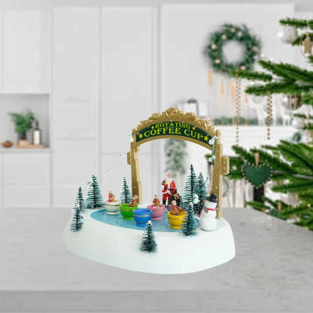 Music Box Mother Day Gifts Crafts Decorative Rotate Coffee Cup Christmas Statue for Kids Husband Girlfriend Niece Daughter Quake