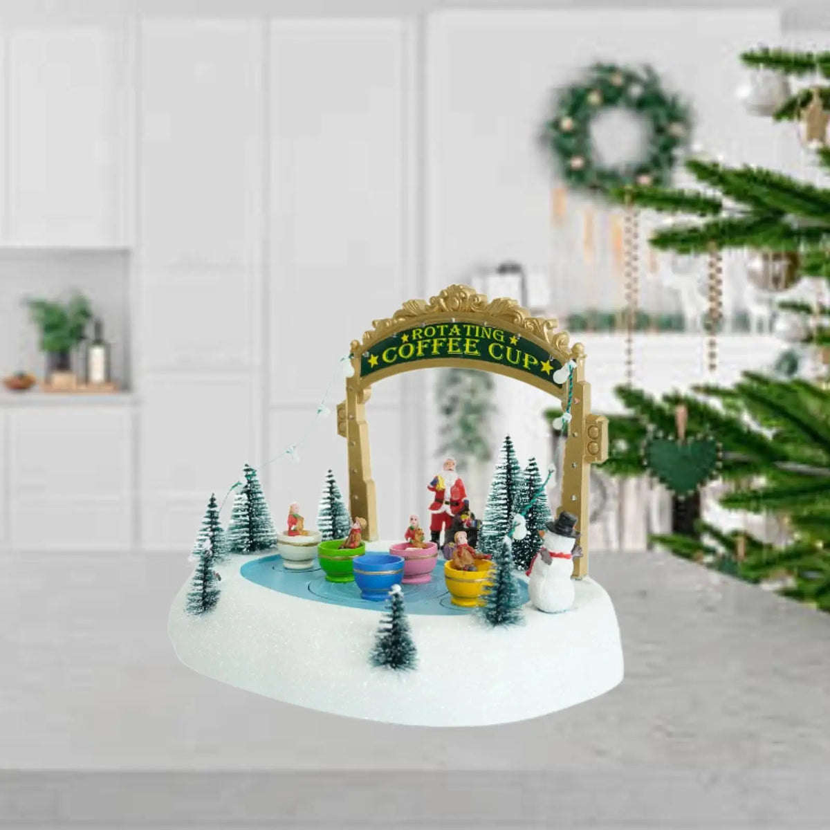 Music Box Mother Day Gifts Crafts Decorative Rotate Coffee Cup Christmas Statue for Kids Husband Girlfriend Niece Daughter Quake