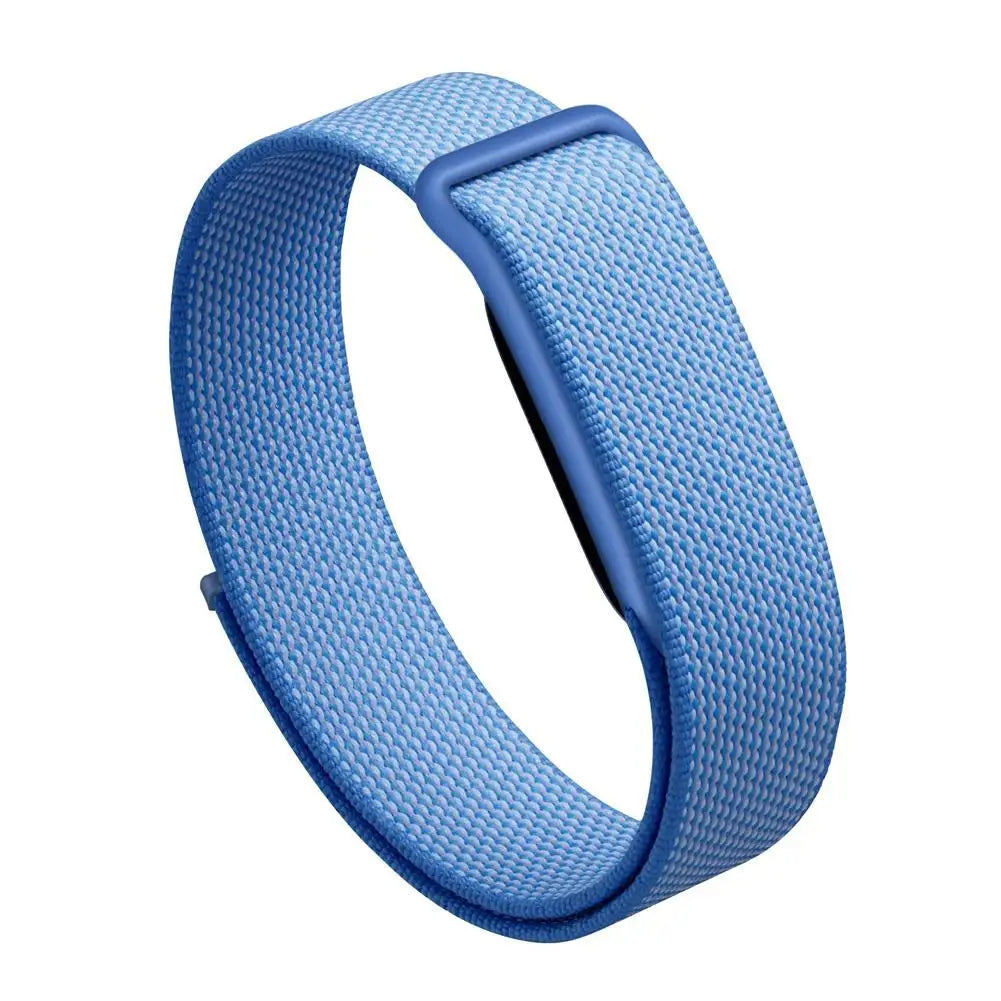 For Google Fitbit Air Nylon Watch Band Adjustable Loop Strap Breathable Soft Wristband for Fitness Sports Outdoor Daily Wear Quake Blue