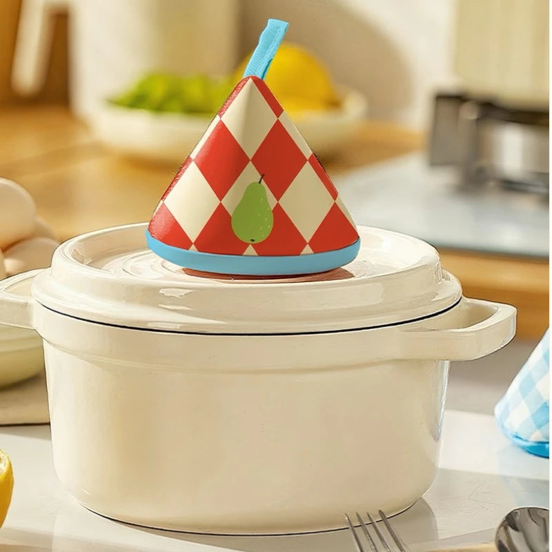 Triangle Anti Scald Pot Ear Sleeve Cute Heat Insulation Cap for Cast Iron Casserole Kitchen Pot Handle Protective Cover Quake