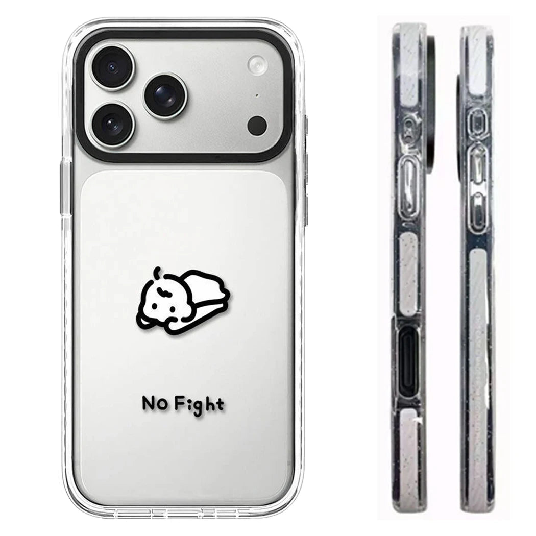 6090673 White Border Magnetic Phone Case Cover for IPhone 13 14 15 16 17 18 Pro Max Case Quake white (MagSafe) 2 iPhone 12 Pro