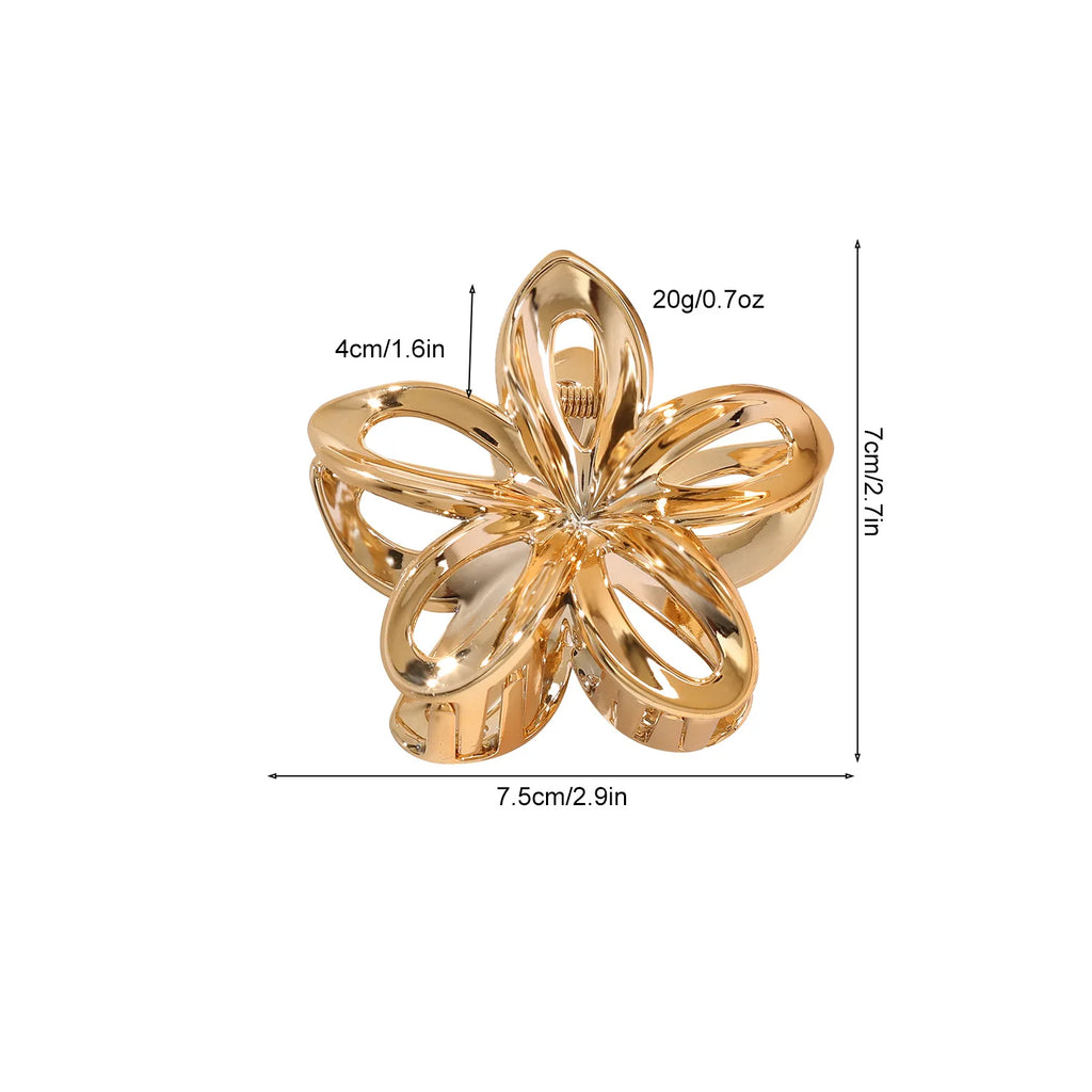 Hollow Flower Hair Claw Clips Women Girls Crab Clip Floral Hair Claws Ponytail Holder Hairpin Barrette Vacation Party Headwear Quake