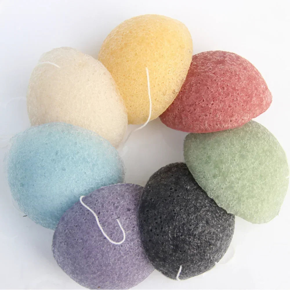 1Pc Puff Natural Cleanse Exfoliator Puff Face Cleaning Sponge Round Shape Konjac Face Washing Facial Tools Wholesale 2025 Quake