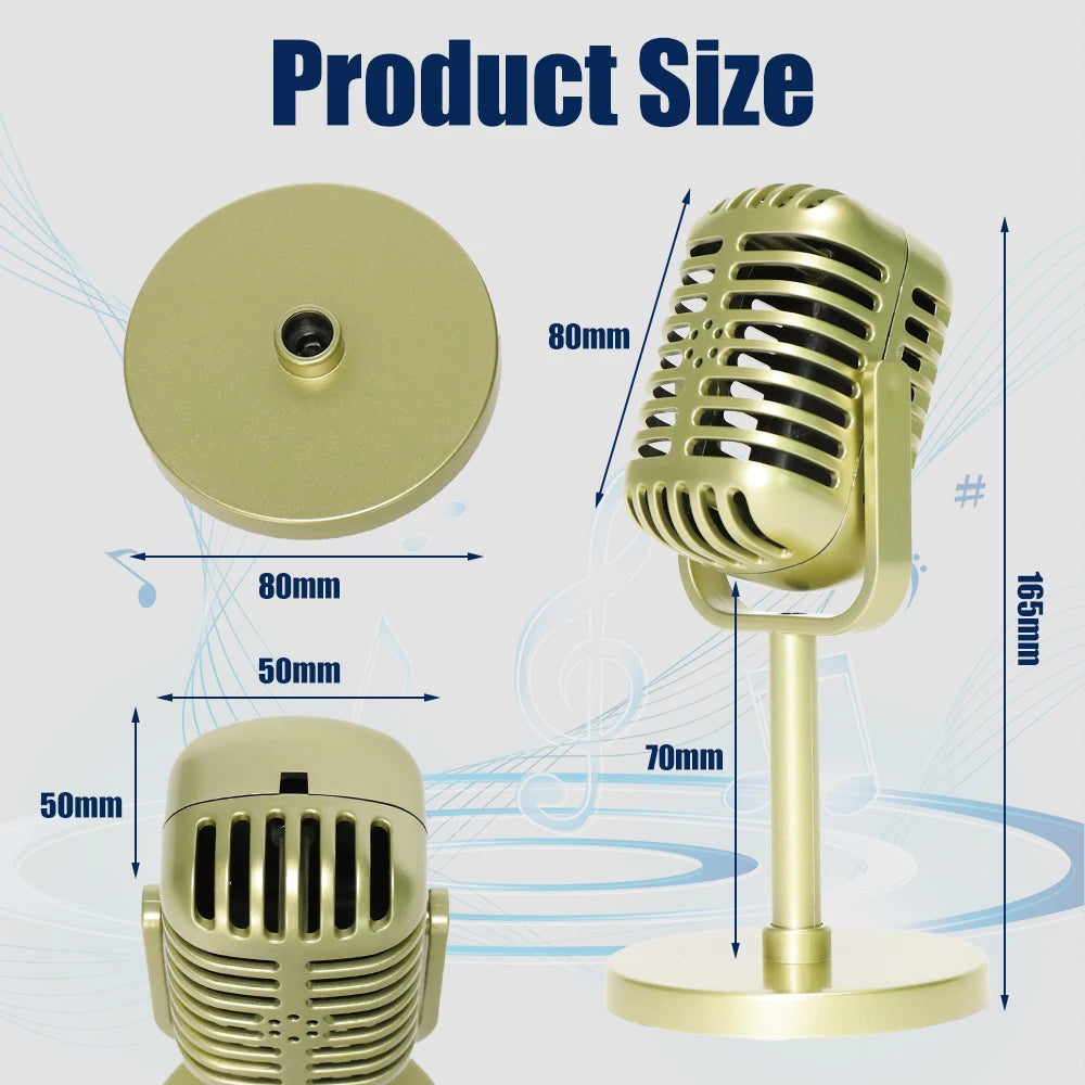 Retro Microphone Prop Classic Plastic Microphone Party Favors Live Performance Home Decoration Ornaments Quake