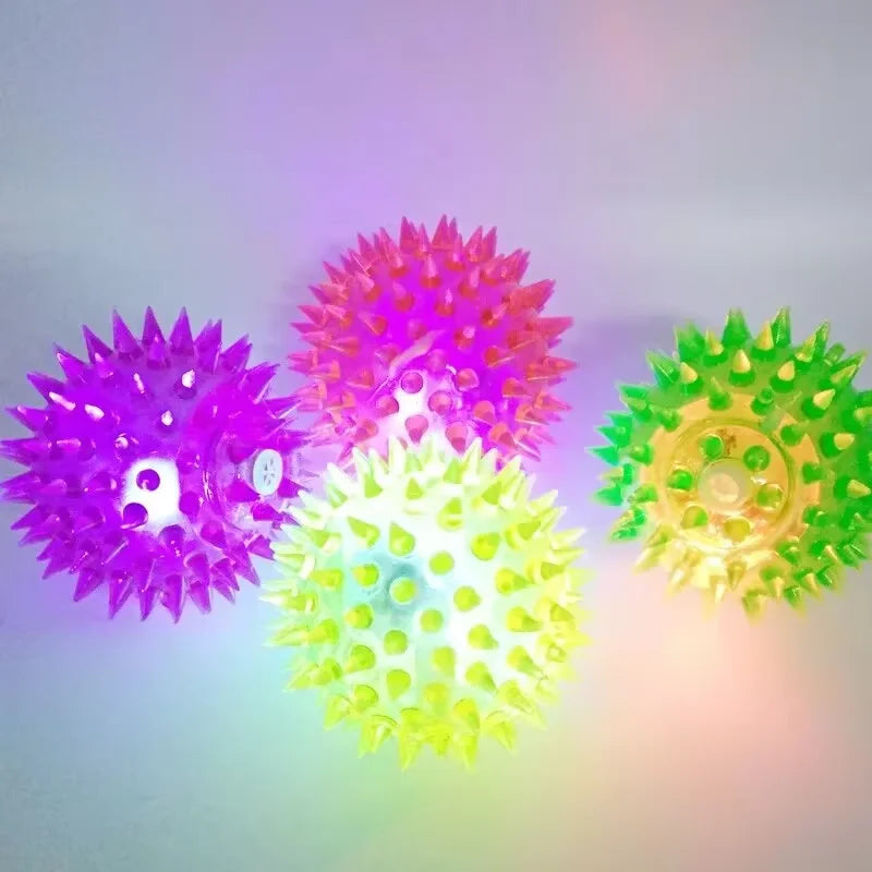 Pet Glow Toy Ball Bite Resistant Stretchy Glowing Sting Ball Dog Teething Cat Interactive Toys Pet Supplies Quake