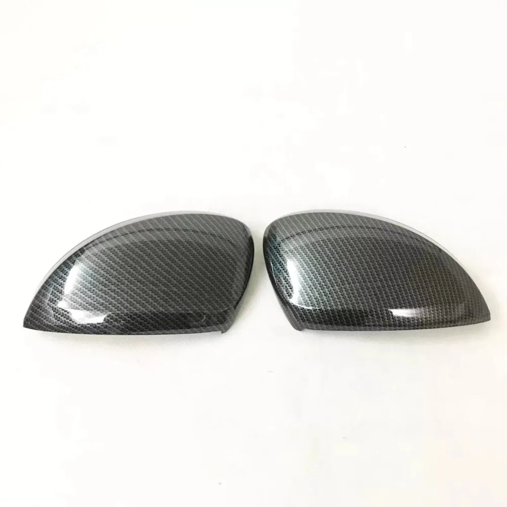 For Volkswagen Tiguan 2017-2020 Car Rearview Side Mirror Cover Wing Cap Exterior Door Housing Shell Trim Sticker ABS Accessories Quake Carbon Look