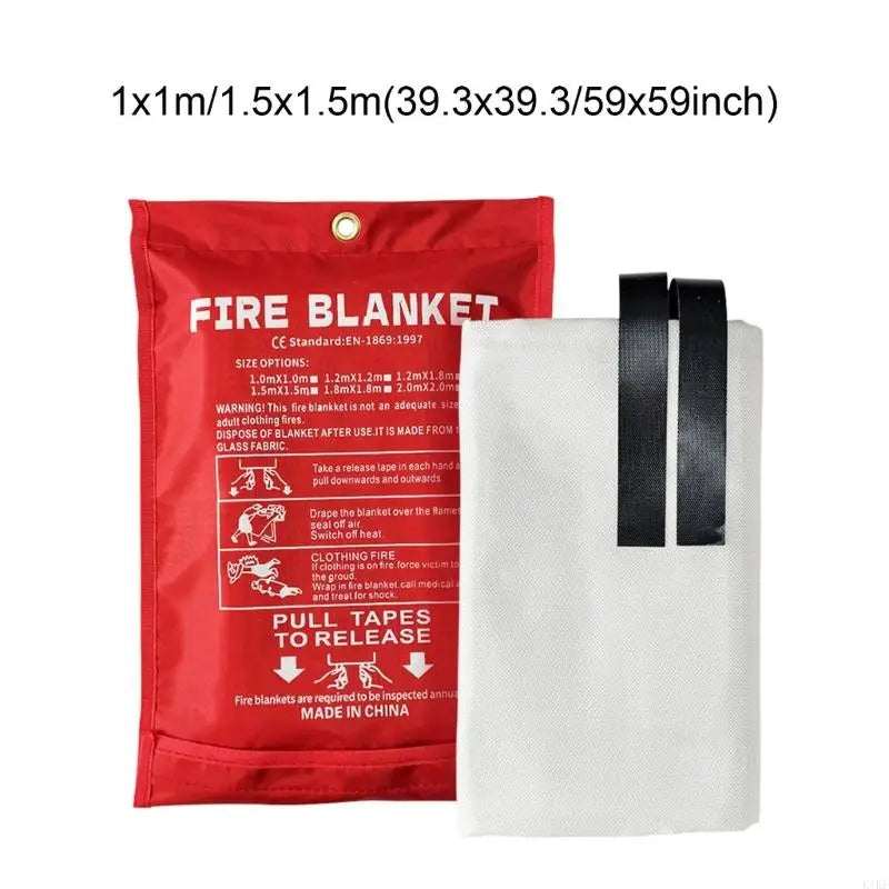 Emergency Blanket with Pull Bands, Glass Fiber Fabric in Hanging for Kitchens, Campsites and Recreation Vehicles K1KF Quake