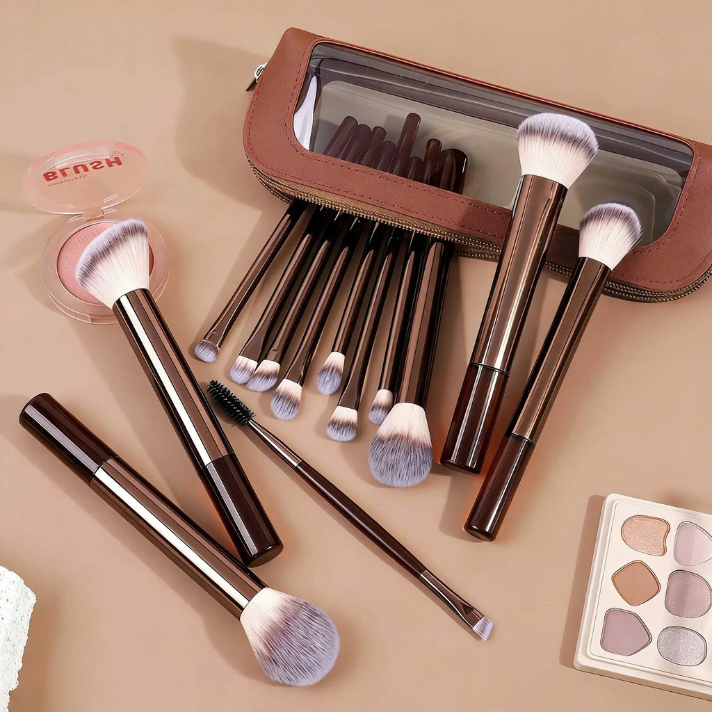 13pcs Makeup Brushes with Storage Bag Soft Fluffy Cosmetic Foundation Powder Eyeshadow Kabuki Blending Beauty Tool Makeup Quake