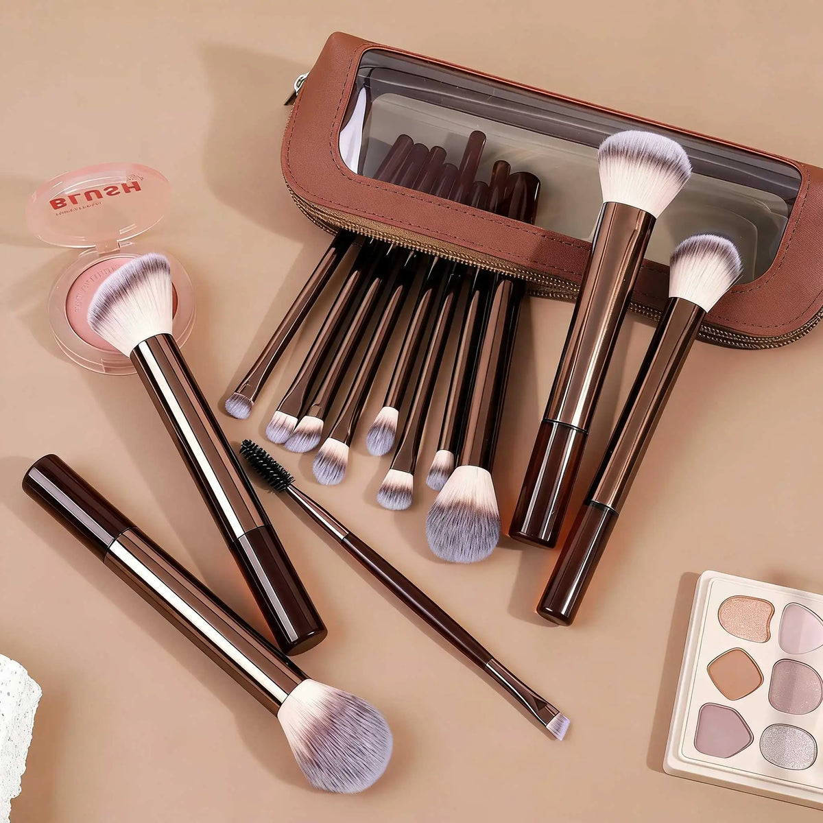 13pcs Makeup Brushes with Storage Bag Soft Fluffy Cosmetic Foundation Powder Eyeshadow Kabuki Blending Beauty Tool Makeup Quake