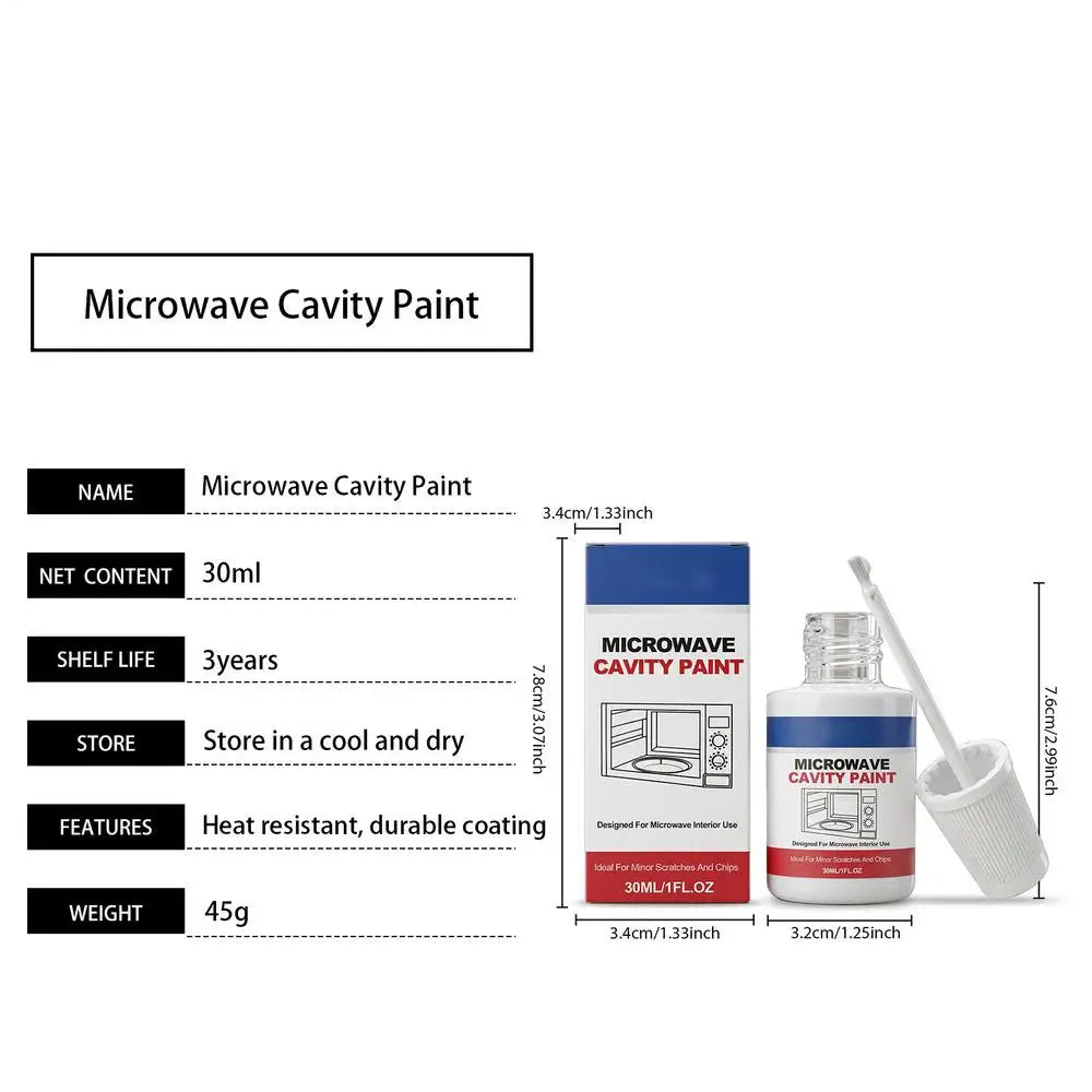 High Gloss Microwave Coating 30ml Microwave Interior Cavity Paint Appliance Repair Touchup for Home Kitchen Apartment Restaurant Quake White 30ml