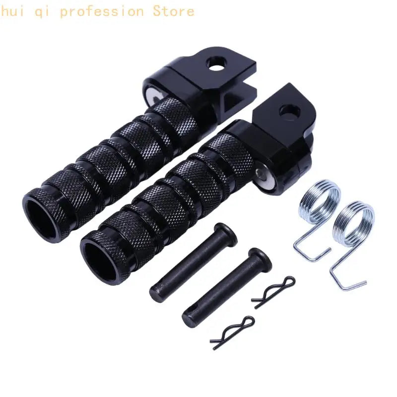 Forked Mount Motorcycle Foot Peg Assembly with Knurled Grip Texture, Machined Aluminum Build for Service Projects H8WE Quake H8WE3TT208670-BK-B CN