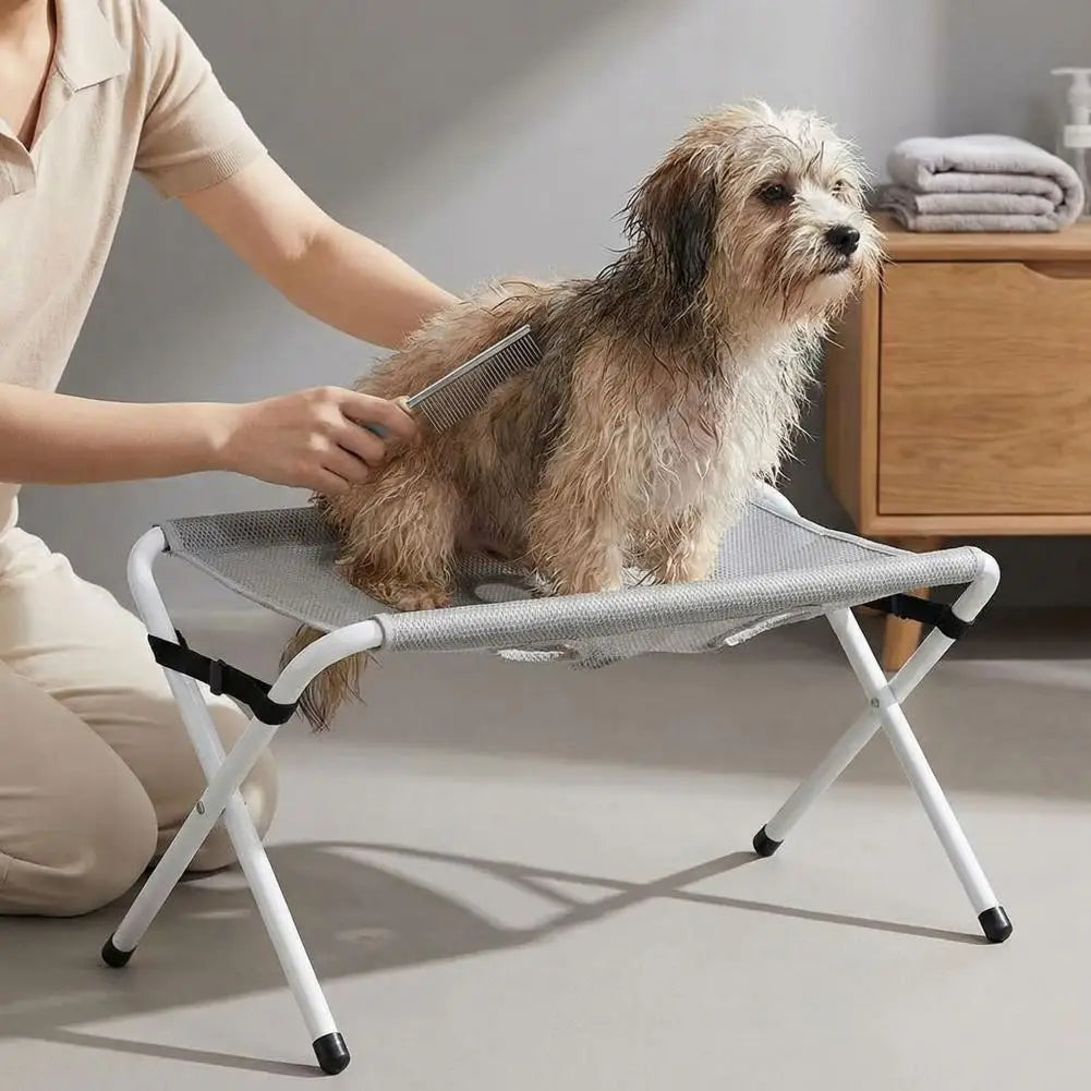 Foldable Pet Grooming Hammock Stand Portable Dog Grooming Table for Nail Trimming Ear Cleaning Small Dogs Home Pet Care Quake
