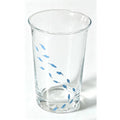 1pc Ins Style Printed Small Fish Glass Cup Flip Over Milk Juice Coffee Cup High Aesthetic Drinking Utensil Quake Light blue 401-500ml