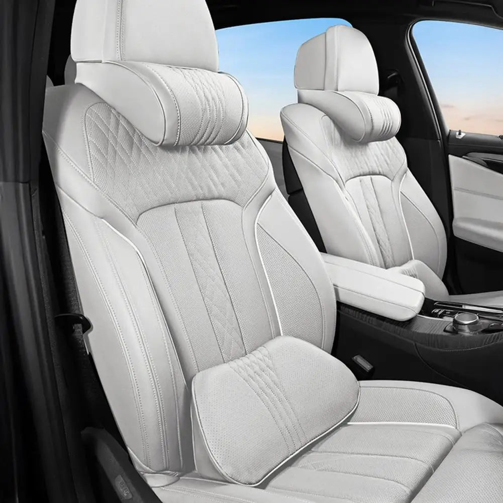 Car Headrest Lumbar Support Pillow Set Universal Memory Foam Car Headrest Neck Pillow Ergonomic Auto Neck for Long for Car Quake