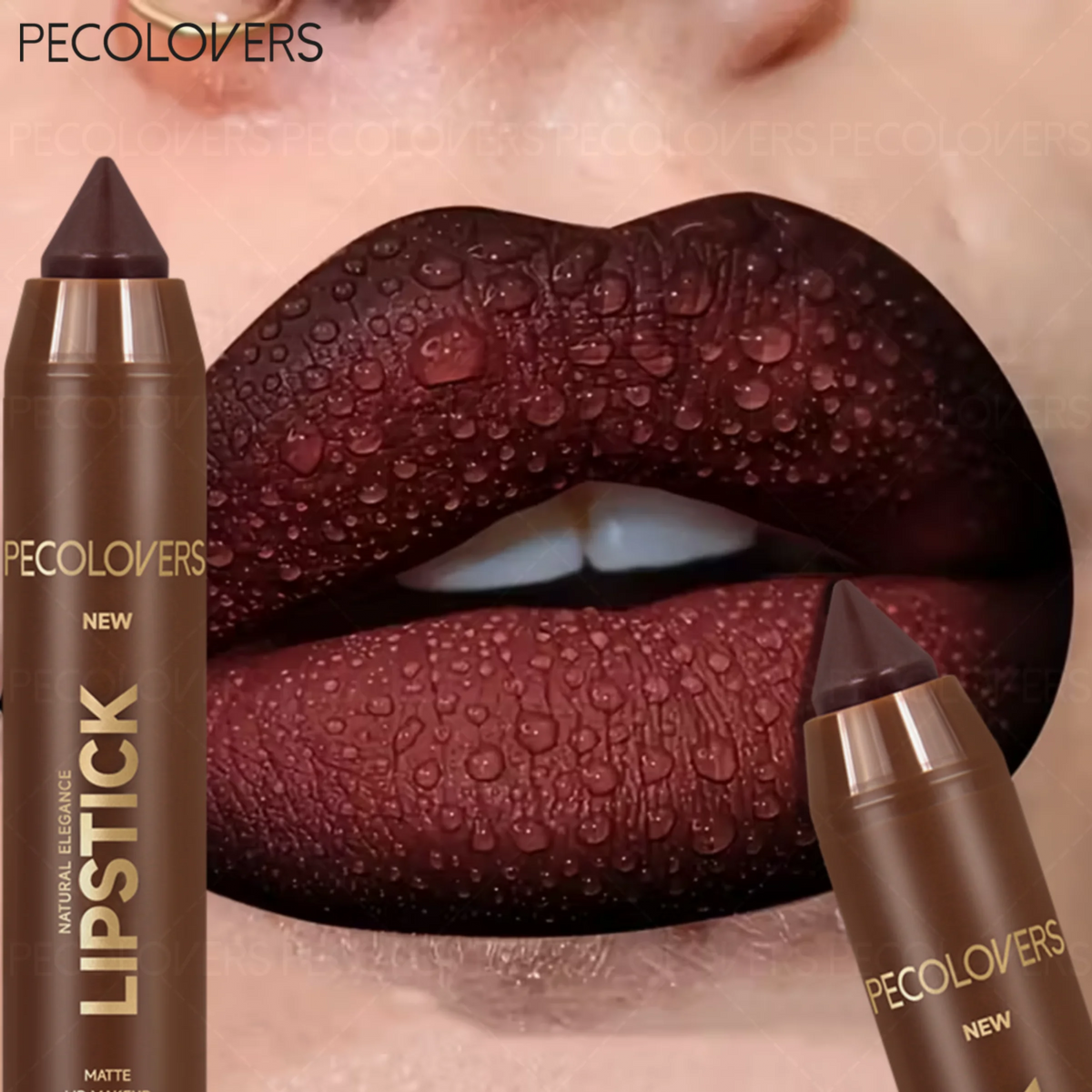 1 Pcs Chocolate Reddish Brown Lip Pen, Matte Long-Lasting Waterproof, Non-Transferable, Holiday Party Makeup, Lip Liner Pencil Quake