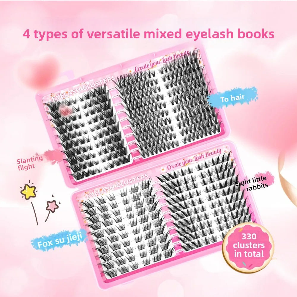 Hot Natural Look False Eyelashes Black C Curl 3D Effect Fake Lashes Eyelash Extension Spiky Lashes for Eyelashes Extension Quake