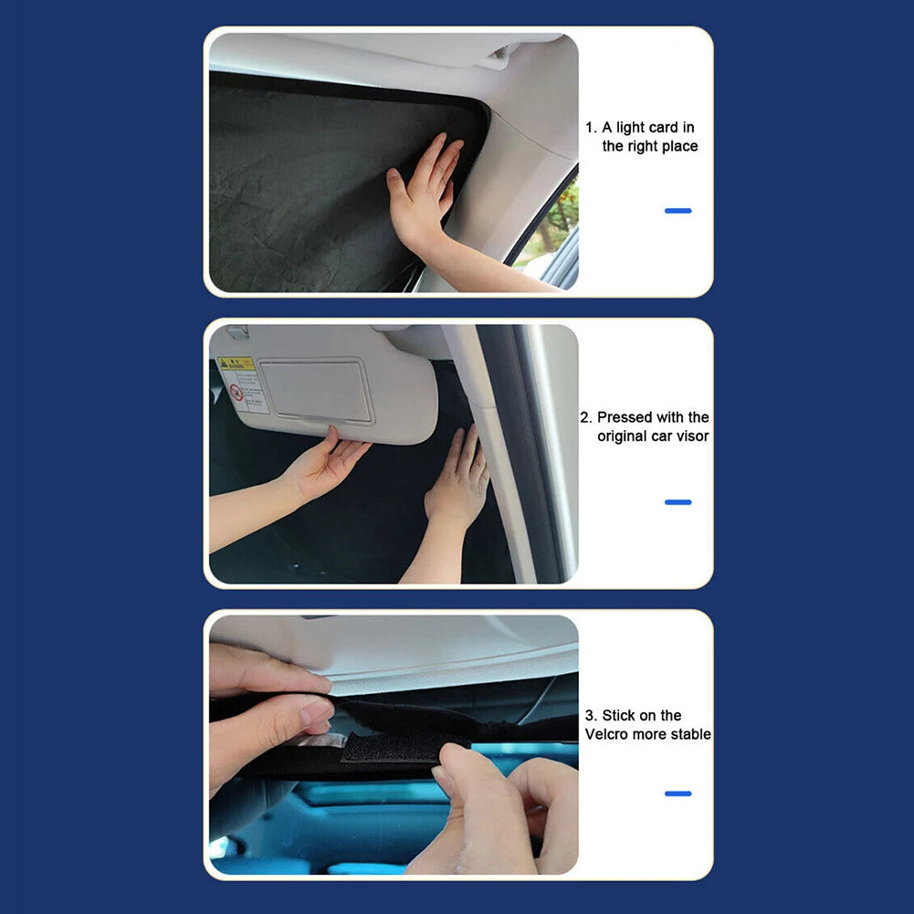1x Car Windshield Direct Installation Foldable Cover Front Glass UV Block Sun Visor Shield Sunshade 140 * 80cm Quake