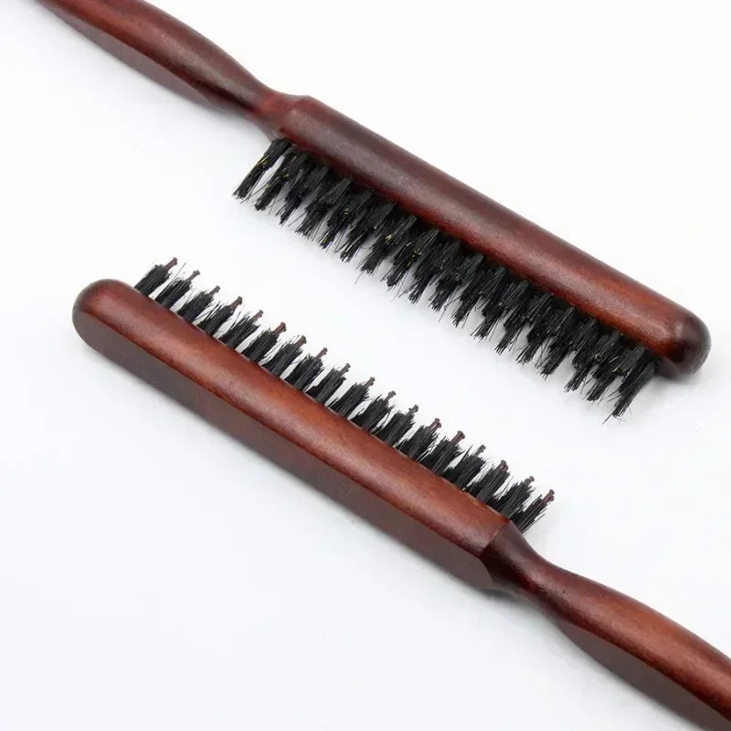 Wooden Handle Hairdressing Hair Comb Hair Fluffy Three Rows Boar Bristle Combs Back Teasing Brush Salon Supply Styling Tools New Quake