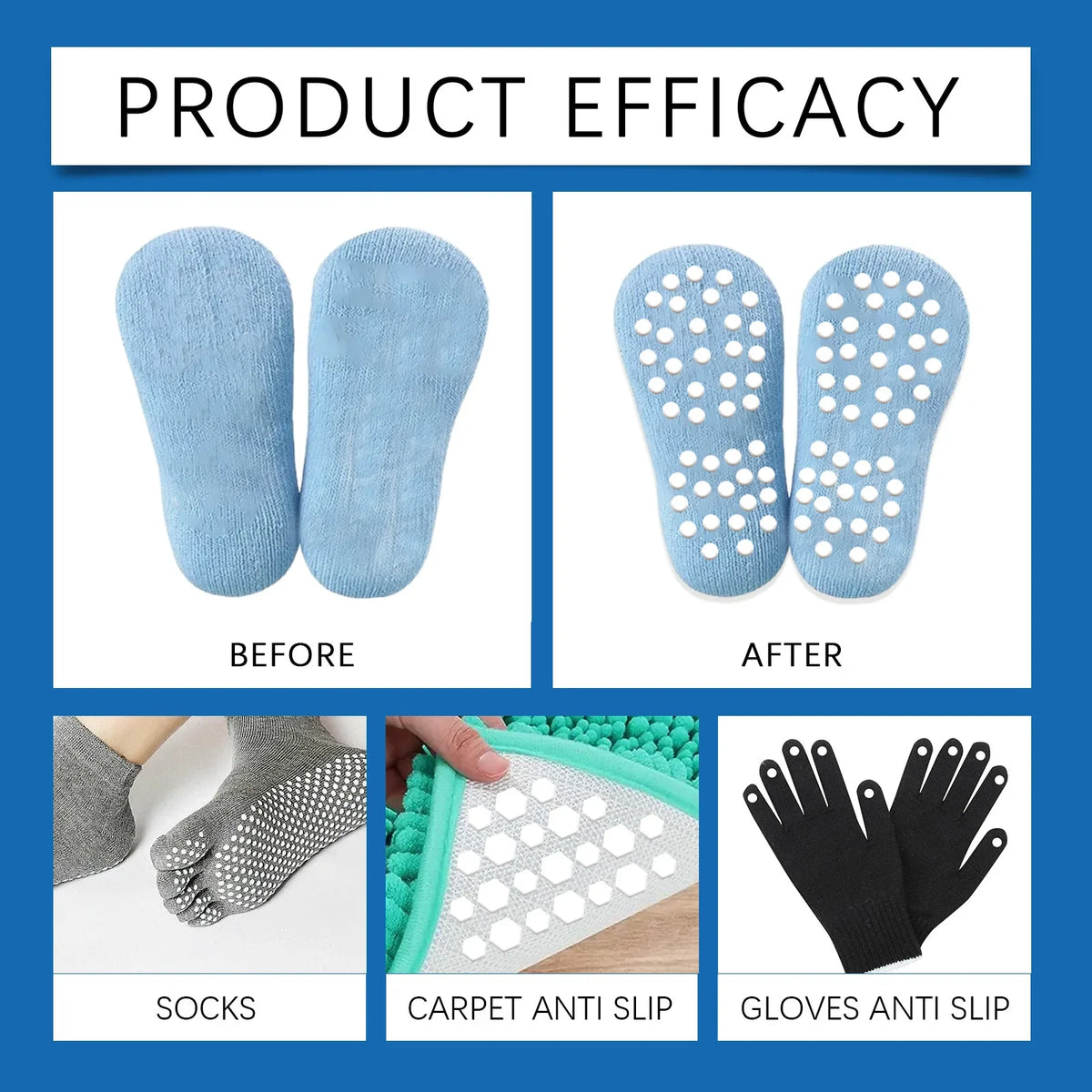 Sock Stop Glue Carpet Non-Slip Adhesive Floor Mats Anti Slip Silicone Heel Protector Outsole Foot Pads Waterproof Sock Stopper Quake