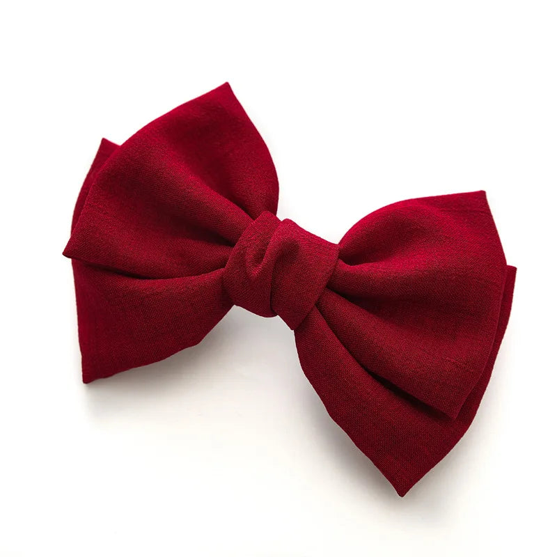 Double Layer Fabric Bowknot Ponytail Clip Sweet Elegant Barrettes Women Girls Simple Solid Color Hairpin Hair Grip Headdress New Quake