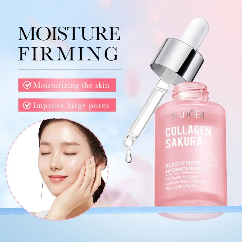 SADOER Sakura Facial Serum Hydrating Whitening Minimizing Firming Face Essence Facial Skin Care Products Quake