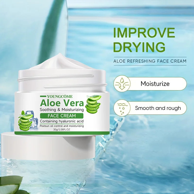 Aloe Vera Moisturizing face cream Facial Care essence Cream Repairs dry skin, protects skin,lubricates and tightens skin Quake