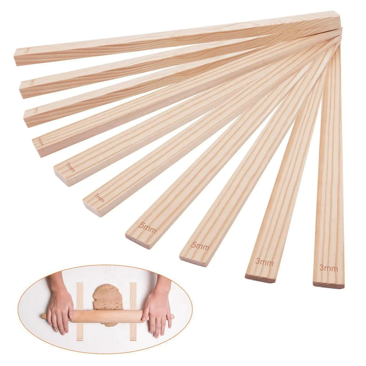 Measuring Strips, Wooden Rolling Pin Guides, Kitchen Tool, Light Cakes, Mud Roller, Mud Sticks, Guide, Mud Board Tools Quake