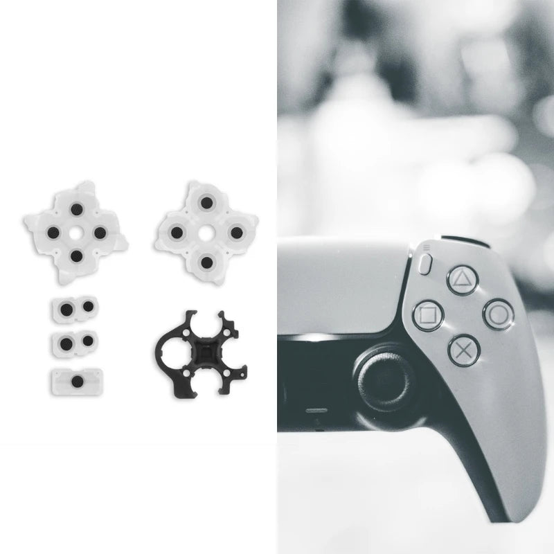 Soft Rubber Silicone Conductive Adhesive Button Pad Keypads Compatible for PS5 Game Controller Repair Replacement Parts K1KF Quake