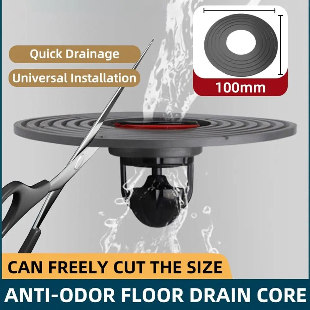 1Pcs Bathroom Floor Floor Drain Core Odor And Insect Proof Large Size Sewer Cover Can Be Cut 138mm Sewer Rapid Drainage Quake