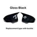 For Toyota Mark X Reiz Wish Prius Car Rearview Side Mirror Cover Wing Cap Exterior Door Rear View Case Trim Carbon Fiber Look Quake Replace Type Black