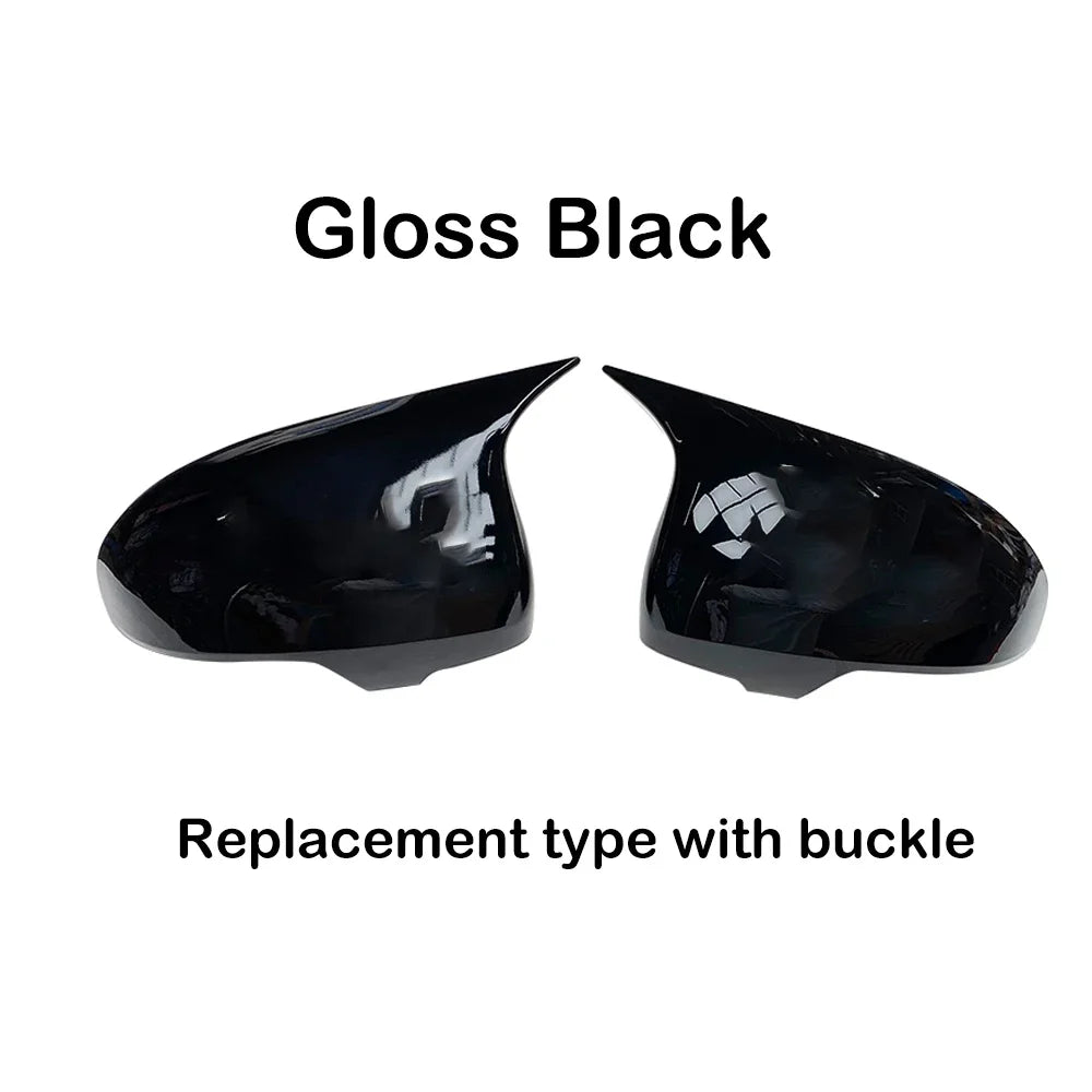 For Toyota Mark X Reiz Wish Prius Car Rearview Side Mirror Cover Wing Cap Exterior Door Rear View Case Trim Carbon Fiber Look Quake Replace Type Black