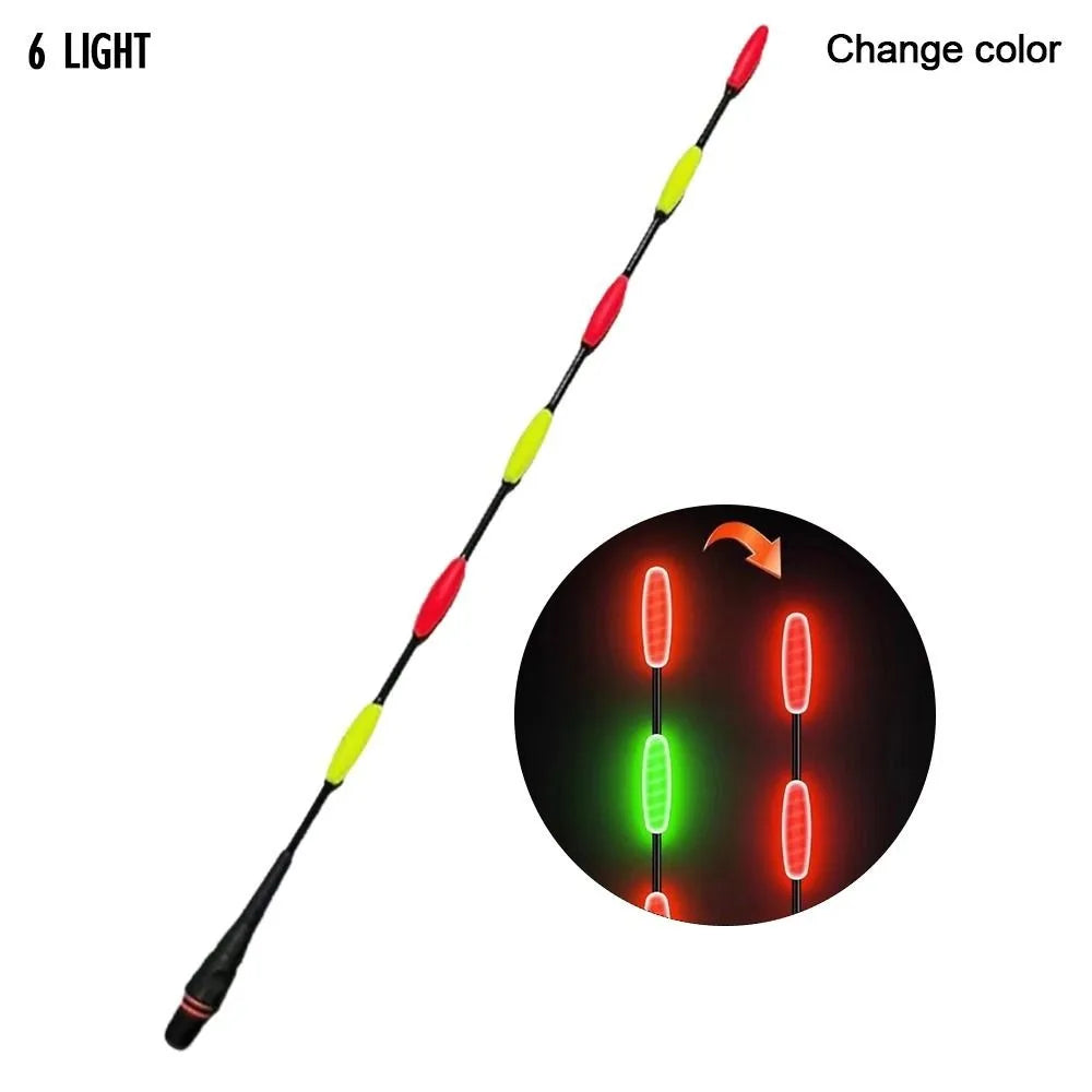 1pc Super Bright LED Fishing Smart Float Top Ultra Sensitive Induction Electronic Floats Buoy Bite hook color change Luminous Quake -6 Light-Colorfast