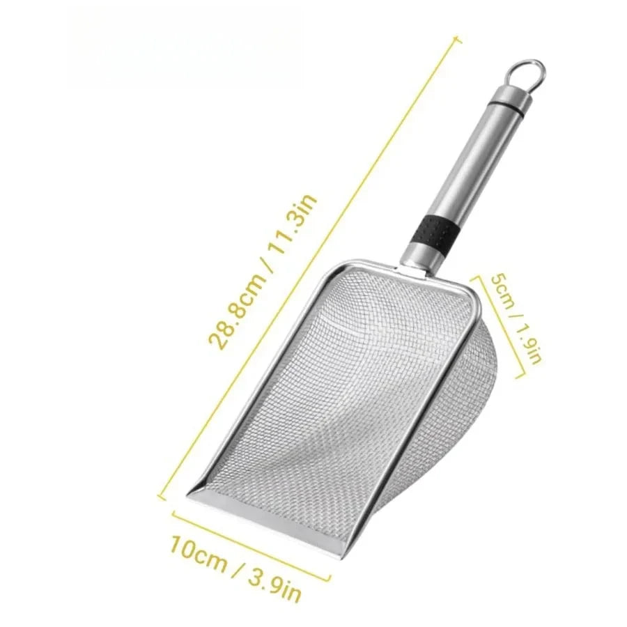 Stainless Steel Cat Litter Scoop – Durable, Easy Clean, Ergonomic Handle, Rust-Resistant, Ideal for Quick Waste Removal Quake