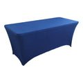 Black 4/6/8FT High Stretch Tablecloth Universal Washable Bed Cover Elastic Birthday Table Cover Outdoor Event Quake Blue 6FT