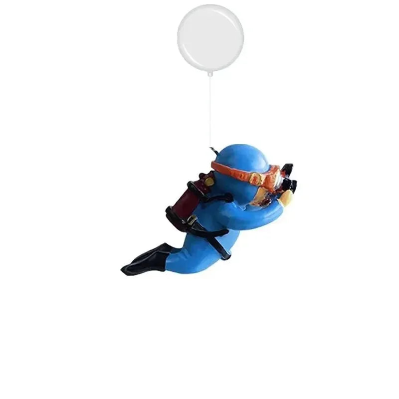 Realistic Floating Diver Ornament For Aquarium - Add Fun & Style To Your Fish Tank Decor, Unique Underwater Scene Enhancer Quake Blue camera