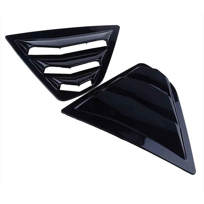For Toyota Camry Sedan 2018-2023 Car Rear Louver Window Side Shutter Cover Trim Sticker Vent Scoop ABS Carbon Fiber Accessories Quake Gloss Black