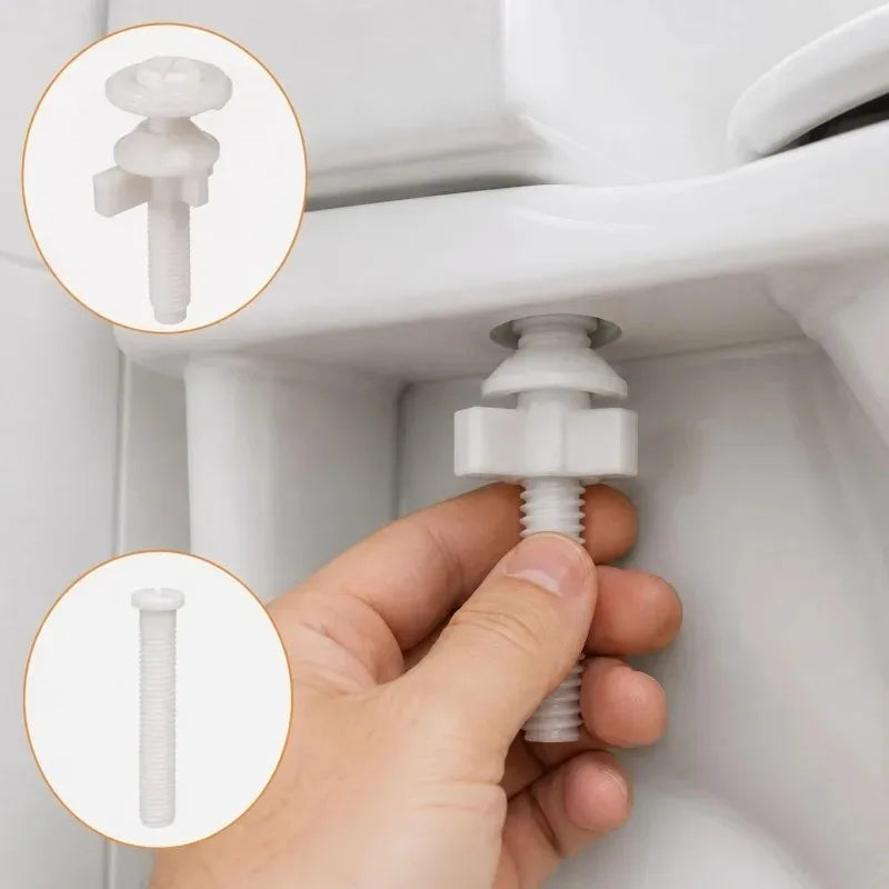 10/2PCS Toilet Cover Bolts for Fixing The Top Toilet Seat Replacement Toilet Seat Screws Kit Plastic Bolts with Nuts and Washers Quake