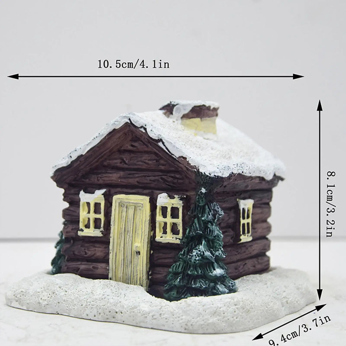Snowy Winter Log Cabin Incense Cone Burner Miniature Resin Cottage Holiday Decor for Home Relaxation Quake