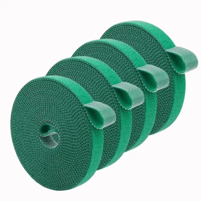 Self Adhesive Nylon Plant Support Tape Plant Fixing Cable Tie Reusable Plants Hook Loop Garden Supplies Home Cable Winder Ties Quake Green 3Rolls (6M)