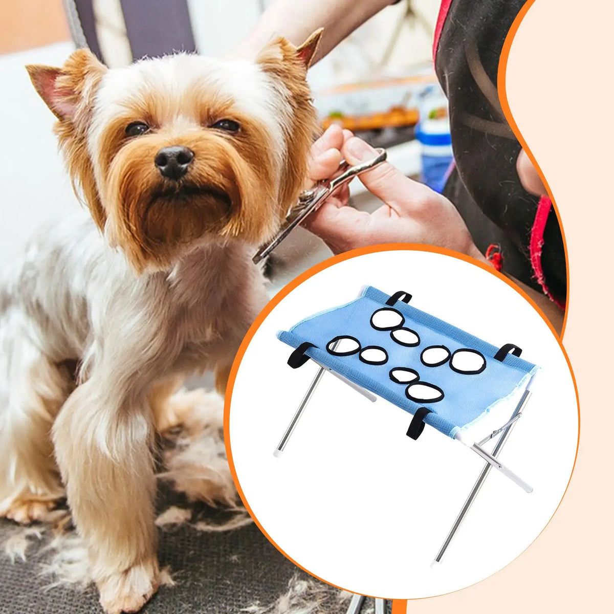 Pet Grooming Hammock Mesh Harness for Puppy Kitten Bath Cleaning Nail Clipping Animal Grooming Accessories Quake blue