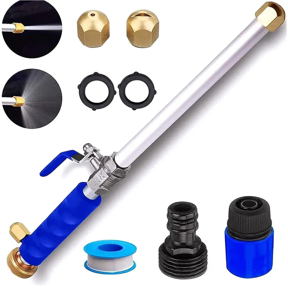 High Pressure Power Washer Wand for Car Wash Garden Hose Nozzle Watering Tool with 2 Spray Tips Jet Fan for Window Cleaning Quake Blue
