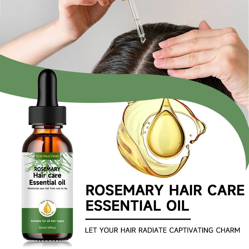 YOUNGCOME Rosemary hair care essential oil,Nourishes Repairs Improves Frizz Prevents Hair Loss Thinning Damaged Hair Care Quake