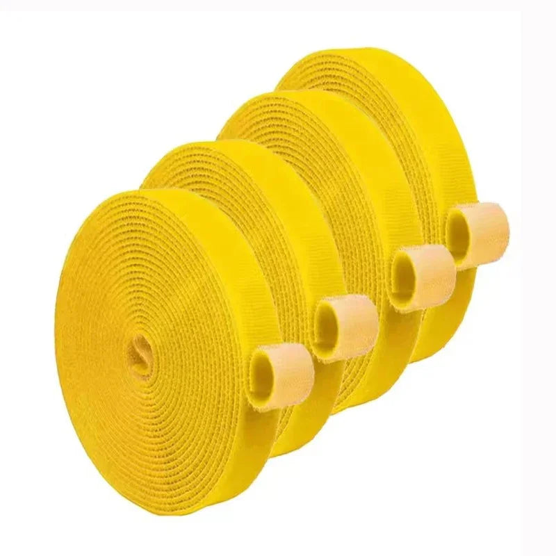 Self Adhesive Nylon Plant Support Tape Plant Fixing Cable Tie Reusable Plants Hook Loop Garden Supplies Home Cable Winder Ties Quake Yollow 3Rolls (6M)