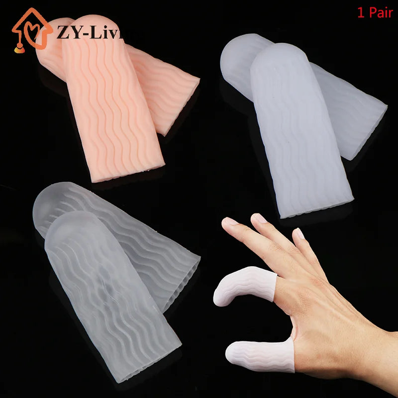 1 Pair Silicone Finger Protector Sleeve Cover Anti-cut Heat Resistant Finger Sleeves Great Cooking Kitchen Tools Quake